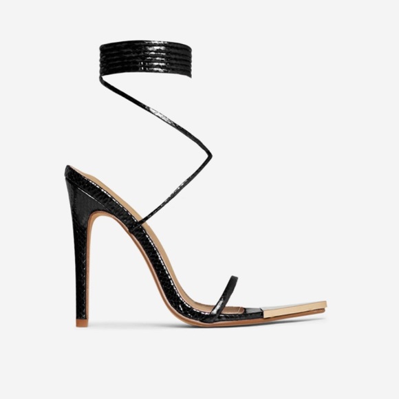 Ego Harmoni Lace Up Chocolate Heels - Picture 5 of 9